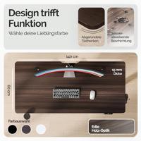 Zit sta Bureau In hoogte verstelbaar Donkerbruin 140x60x73-118cm - thumbnail