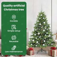 Kunstkerstboom met 150 LED met standaard Groen 150 cm PE en PVC - thumbnail