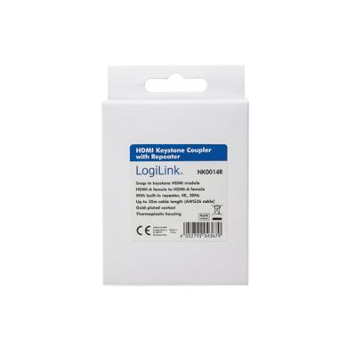 LogiLink NK0014R HDMI-inbouwmodule Keystone 1 stuk(s) LogiLink NK0014R HDMI-inbouwmodule Keystone 1 stuk(s)