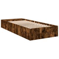 Bedframe bewerkt hout gerookt eikenkleurig 75x190 cm - thumbnail