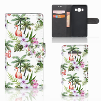 Samsung Galaxy J5 2016 Telefoonhoesje met Pasjes Flamingo Palms - thumbnail