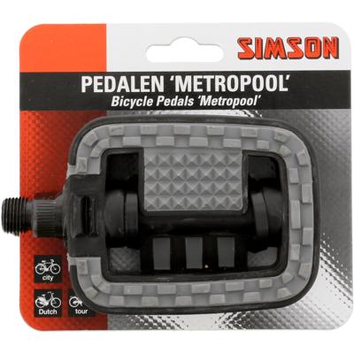 Simson Pedalen set metropool 9 16 inch grijs zwart