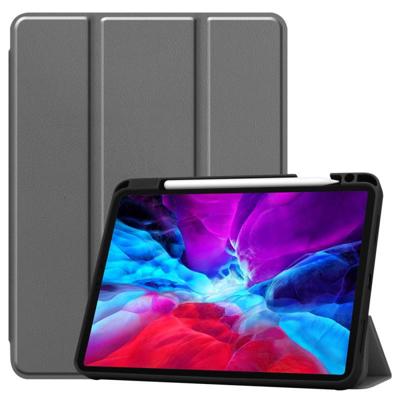 Custer Patroon Pure Color TPU Smart Tablet Holster met slaapfunctie & tri-fold beugel & pensleuf(grijs) Custer Patroon Pure Color TPU Smart Tablet Holster met slaapfunctie & tri-fold beugel & pensleuf(grijs)