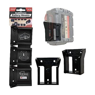 Stealthmounts Batterijhouders voor Milwaukee M18 18v | Zwart | 6 stuks - BM-MW18-BLK-6