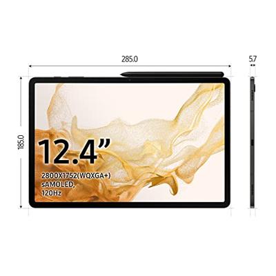 Samsung Galaxy Tab S8+ 128 GB Grafiet Android tablet 31.5 cm (12.4 inch) 3.0 GHz, 2.5 GHz, 1.8 GHz Qualcomm® Snapdragon Android 12 2800 x 1752 Pixel