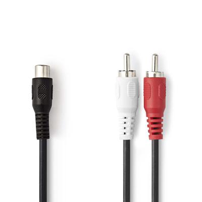 Nedis Stereo-Audiokabel | 2x RCA Male | RCA Female | 0.2 m | 1 stuks - CAGB24020BK02 CAGB24020BK02