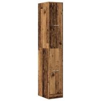 Apothekerskast 30x41x174,5 cm bewerkt hout oud houtkleurig - thumbnail