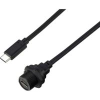 TRU COMPONENTS TC-E10T-FT3-PWF/MT3-NWA-0.5PV-S TC-13543596 USB-C 3.0-stekker naar bus IP67 (schroefdraad) kabel 0,5 m. Waterdichte kunststof kabel 1 stuk(s) - thumbnail