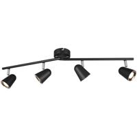 LED Plafondspot - Trion Toluno - 12W - Warm Wit 3000K - 4-lichts - Rechthoek - Mat Zwart - Kunststof - thumbnail
