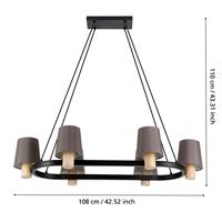 Eglo HanglampEdale 108x51 cm - met bruine kapjes - 43782 - thumbnail
