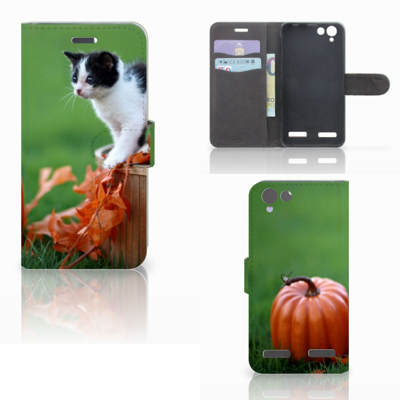 Lenovo Vibe K5 Telefoonhoesje met Pasjes Kitten
