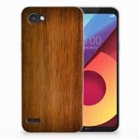 LG Q6 | LG Q6 Plus Bumper Hoesje Donker Hout - thumbnail