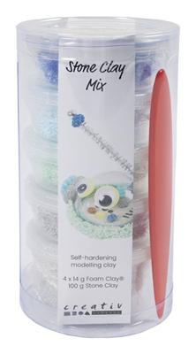 Creativ Company Stone clay mix, blauw/groen harmonie, 1 doos