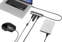 Renkforce USB 3.2 Gen 1-hub 3 poorten Met ingebouwde SD-kaartlezer, Met aluminium behuizing Zilver - thumbnail