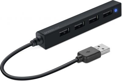 SpeedLink Snappy Slim SL-140000-BK USB-hub 4 poorten USB-A USB 2.0 480 MBit/s Zwart