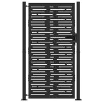 Tuinpoort, Tuindeur 105x75 cm Cortenstaal Vierkant Ontwerp - thumbnail