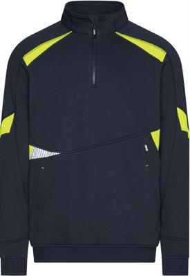 DASSY sweater aratu nachtblauw/fluogeel xs