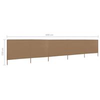 Windscherm 5-panelen 600x120 cm stof taupe - thumbnail