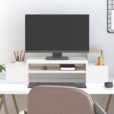 VidaXL Monitorstandaard 70x27,5x15 cm massief grenenhout wit VidaXL Monitorstandaard 70x27,5x15 cm massief grenenhout wit