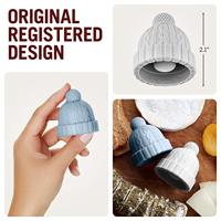 Apenstreken Beanie - blauw & grijs - set van 2 stuks - thumbnail