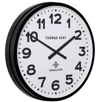 Thomas Kent Klok ro Regulator Ø54CM Wit|Zwart Thomas Kent Klok ro Regulator Ø54CM Wit|Zwart