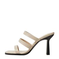 Mango muiltjes met crocoprint beige - thumbnail