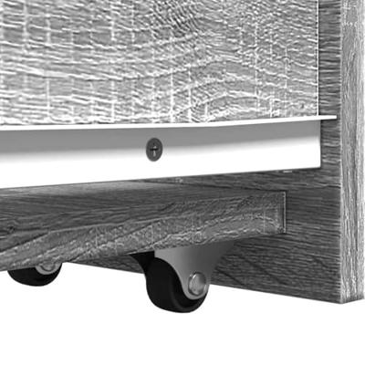 Badkamerkast smal met wielen bewerkt hout grijs sonoma eiken