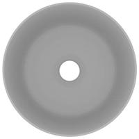 Wastafel rond 40x15 cm keramiek mat lichtgrijs - thumbnail