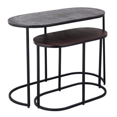 PTMD bijzettafel janca aluminium 69 cm set van 2 | 2 stuks