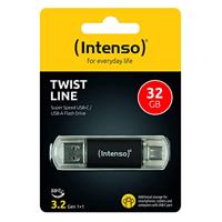 Intenso Twist Line USB-stick 32 GB Antraciet 3539480 USB-A, USB-C, USB-A 3.2 Gen 1 - thumbnail