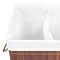 VidaXL Wasmand met 2 vakken 100 l bamboe bruin - thumbnail