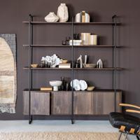 Eleonora Wandkast 'James' Mangohout en Metaal, 210 x 190cm, kleur Bruin - thumbnail