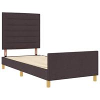 Bedframe met hoofdeinde Donkerbruin 80 x 200 cm Stof - thumbnail