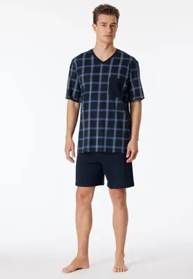 Schiesser Schiesser Pyjama Short nightblue 181161 54/XL
