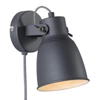 Wandlamp antraciet met schakelaar en E27 fitting - Nordlux Adrian leeslamp - thumbnail