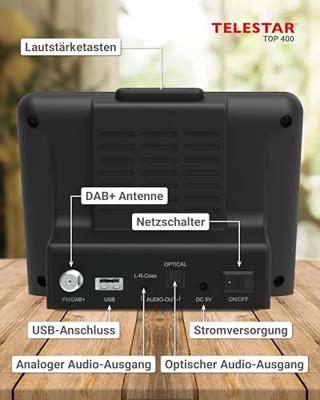 Telestar TOP 400 Schwarz Internetradio HiFi-tuner Zwart Telestar TOP 400 Schwarz Internetradio HiFi-tuner Zwart