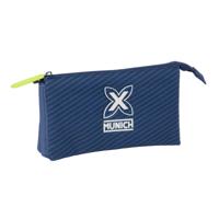 Pennenetui met 3 vakken Munich Blue indigo Blauw 22 x 12 x 3 cm - thumbnail