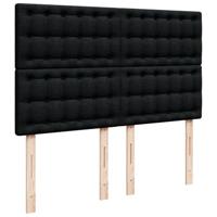 Boxspring met matras stof zwart 140x200 cm - thumbnail