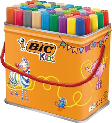 Bic Kids Viltstift Visacolor XL Ecolutions 48 stiften in een metalen doos