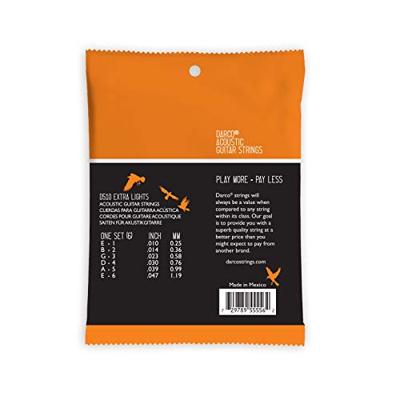 Darco Acoustic D510 Extra Lights 80/20 Bronze 10-47 snarenset voor westerngitaar Darco Acoustic D510 Extra Lights 80/20 Bronze 10-47 snarenset voor westerngitaar
