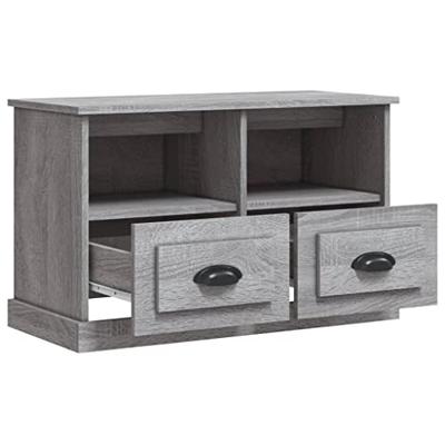 Tv-meubel 80x35x50 cm bewerkt hout grijs sonoma eikenkleurig Tv-meubel 80x35x50 cm bewerkt hout grijs sonoma eikenkleurig