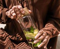 Fles Andrea House ms70099 Glas Bamboe 1 L - thumbnail