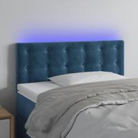 Hoofdbord LED 90x5x78/88 cm fluweel donkerblauw - thumbnail