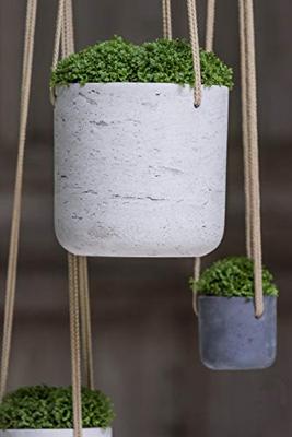 Rough Eco-line hangende bloempot XXS 11x10 cm Charlie lichtgrijs - thumbnail