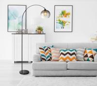 Globo Zwarte booglampNewcastle bol smoke glas - 58227BS - thumbnail