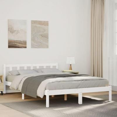 Bedframe extra lang zonder matras grenenhout wit 140x210 cm Bedframe extra lang zonder matras grenenhout wit 140x210 cm
