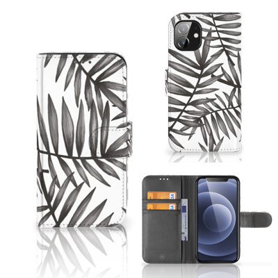 Apple iPhone 12 Mini Hoesje Leaves Grey Apple iPhone 12 Mini Hoesje Leaves Grey
