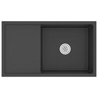 VidaXL Gootsteen handgemaakt roestvrij staal zwart - thumbnail