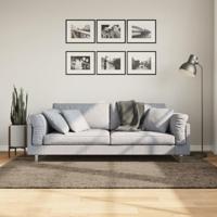 VidaXL Vloerkleed istan hoogpolig glanzend 140x200 cm grijs - thumbnail