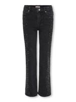Kids ONLY winter jeansbroek meisjes - zwart - KogJuicy - wide leg fit, glitter steentjes - thumbnail